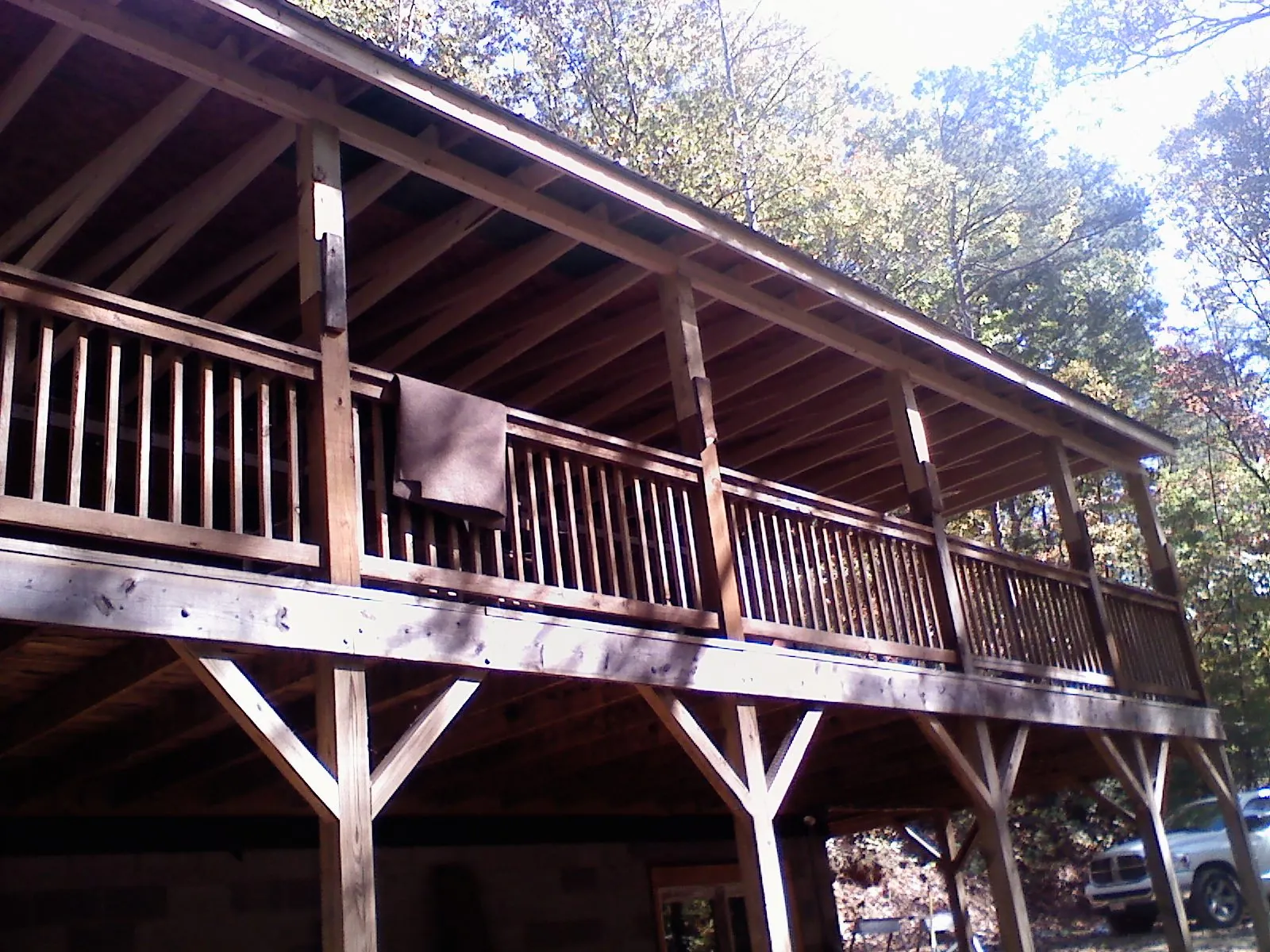 Timber framing under a new elevated porch and deck — Roof Leak Repair in Fallon by Roofing Brothers